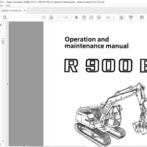 Liebherr Crawler excavator R 900B Operation and maintenance manual -  PDF DOWNLOAD