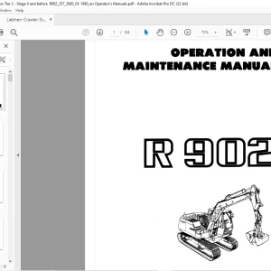Liebherr Crawler excavator R902 Operation and maintenance manual -  PDF DOWNLOAD