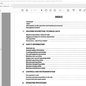 Liebherr Crawler excavator R912 Litronic Operation and maintenance manual - PDF DOWNLOAD