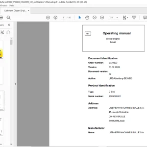 Liebherr Diesel engine D846 Operating Manual - PDF DOWNLOAD