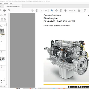 Liebherr Diesel engine D936 A7-03  D946 A7-03  LWE Operator's manual - PDF DOWNLOAD