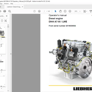 Liebherr Diesel engine D944 A7-00 LWE Operator's manual - PDF DOWNLOAD