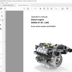 Liebherr Diesel engine D9508 A7-50  LWE Operator's manual - PDF DOWNLOAD
