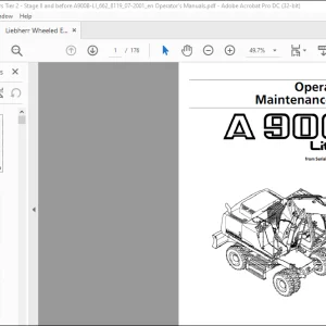 Liebherr Hydraulic excavator A 900B Litronic Operating instructions Manual 8119 - PDF DOWNLOAD