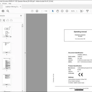 Liebherr Hydraulic excavator R 9350 Operating Manual 1001 - PDF DOWNLOAD