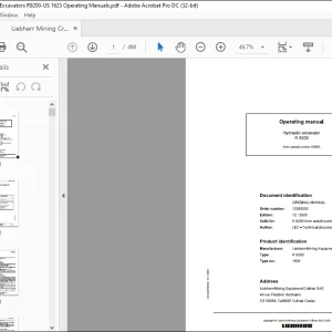 Liebherr Hydraulic excavator R9200 Operating Manual 40083 - PDF DOWNLOAD