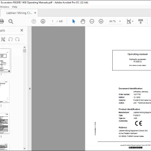 Liebherr Hydraulic excavator R9200E Operating Manual  - PDF DOWNLOAD