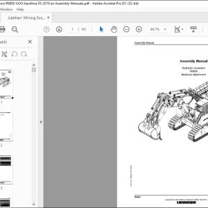 Liebherr  Hydraulic excavator R9800 Backhoe attachment Assembly Manual - PDF DOWNLOAD