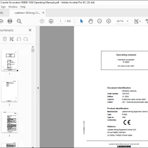 Liebherr Hydraulic excavator R9800 Operating Manual - PDF DOWNLOAD