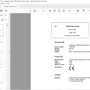 Liebherr L 506 1108 Wheel Loader Operating Manual SN 26361 - PDF DOWNLOAD