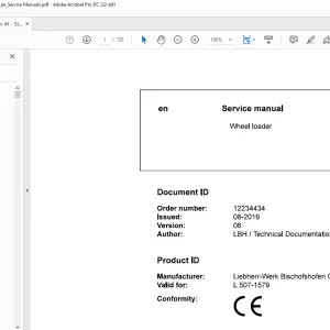 Liebherr L 507 1579 Wheel Loader Service Manual - PDF DOWNLOAD