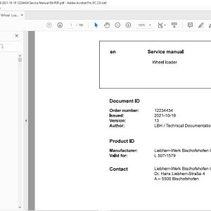 Liebherr L 507 1579 Wheel Loader Service Manual - PDF DOWNLOAD
