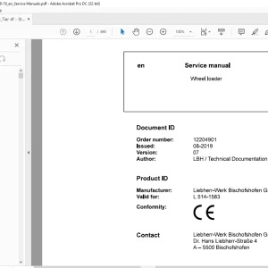 Liebherr L 514 1583 Wheel Loader Service Repair Manual PDF