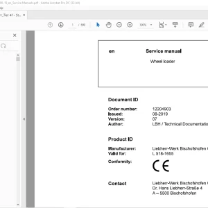 Liebherr L 518 1655 Wheel Loader Service Manual - PDF DOWNLOAD