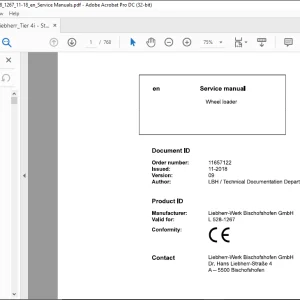 Repair Manual for Liebherr L 528 1267 Wheel Loader PDF Download