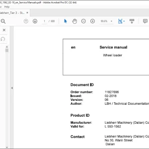 Liebherr L 550 1562 Wheel Loader Service Manual - PDF DOWNLOAD