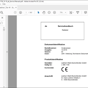 Liebherr L 566-1758 Servicehandbuch – PDF DOWNLOAD (German)