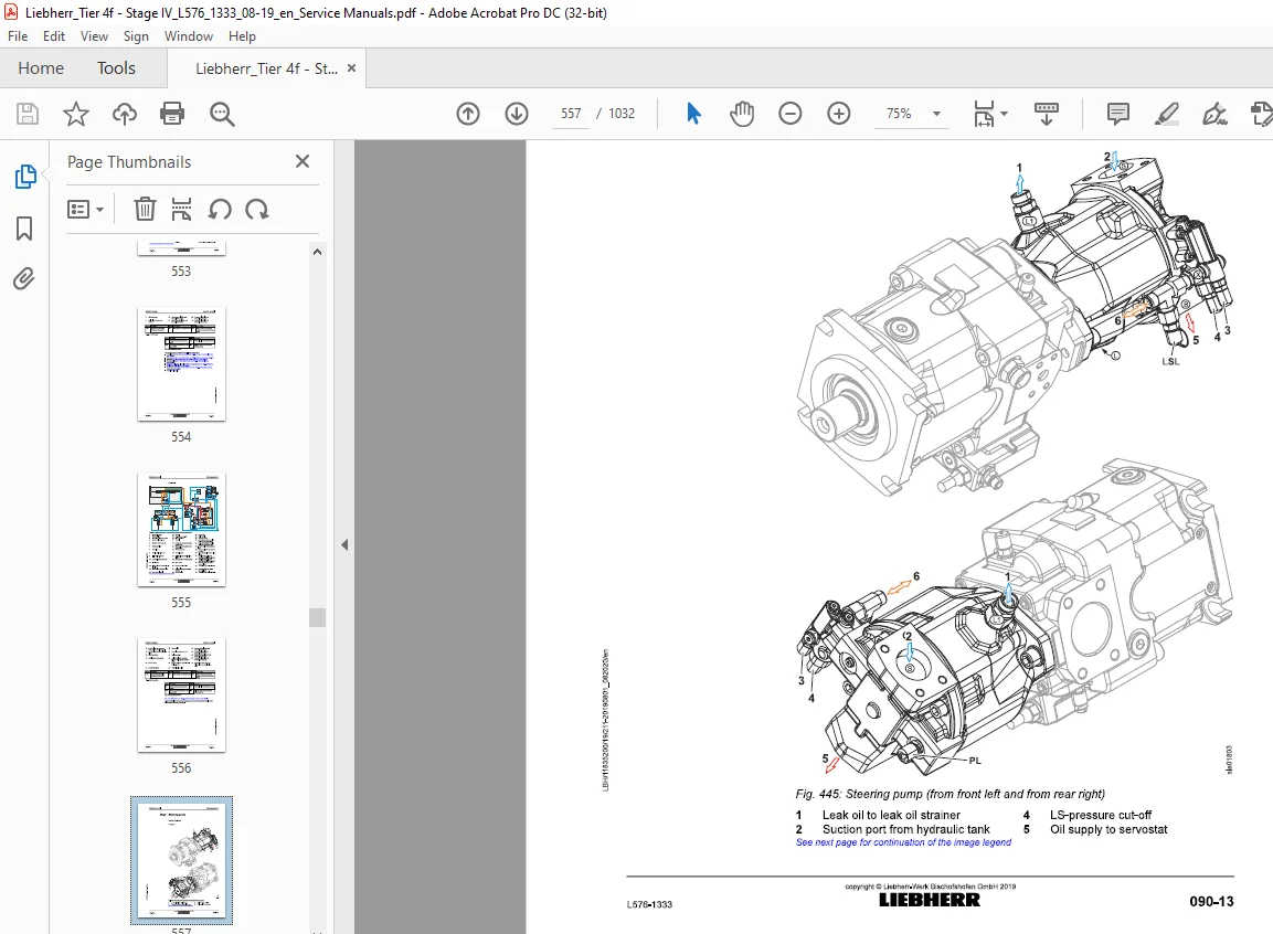 Liebherr L 576 1333 Wheel Loader Service Repair Manual PDF - Image 3