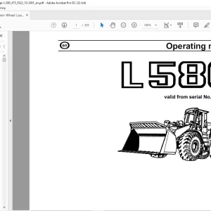 Liebherr L 580 475 Wheel Loader Operating Manual SN 0522 - PDF DOWNLOAD