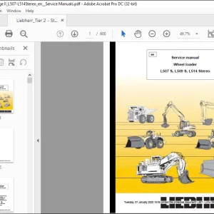 Liebherr L507 S, L509 S, L514 Stereo Wheel Loader Service Manual - PDF DOWNLOAD