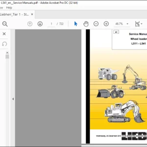 Liebherr L511 - L541 Wheel Loader Service Manual - PDF DOWNLOAD