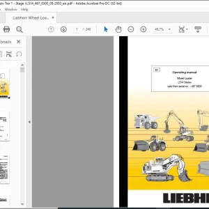 Liebherr L514 Stereo 467 Wheel Loader Operating Manual SN 8500 - PDF DOWNLOAD