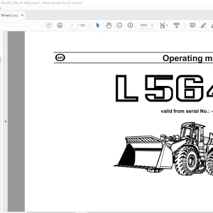 Liebherr L564_462 L564T_464 Wheel Loader Operating Manual SN 0384 - PDF DOWNLOAD