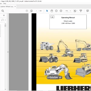 Liebherr L580 458 Wheel Loader Operating Manual SN 12800 - PDF DOWNLOAD