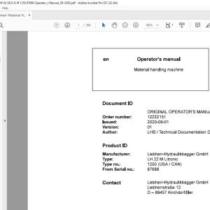 Liebherr LH 22 M Litronic Operator's manual - PDF DOWNLOAD