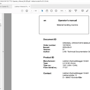 Liebherr LH 24 M Litronic Operator's manual - PDF DOWNLOAD