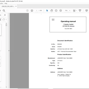 Liebherr LR 632B Litronic 393 Operator Manual SN 6851 PDF