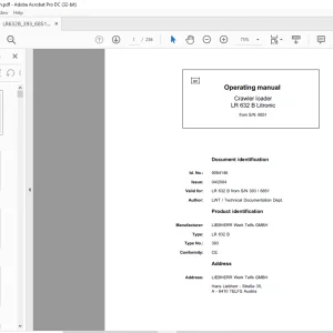 Owner's Manual for Liebherr LR 632B Litronic 393 SN 6851 PDF