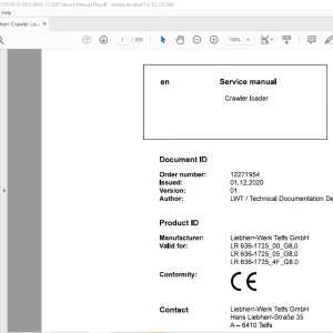 Liebherr LR 636-1725_00_G8.0 LR 636-1725_05_G8.0 LR 636-1725_4F_G8.0 Crawler Loader Service Manual - PDF DOWNLOAD