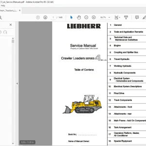 Liebherr LR4 624 634 Crawler Loader Series 4 Service Manual - PDF DOWNLOAD