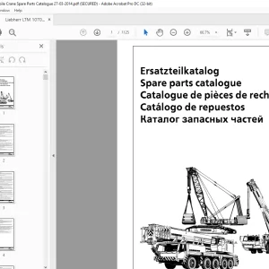 Liebherr LTM 1070-4-2-003 Mobile Crane Spare Parts Catalog Manual - PDF DOWNLOAD
