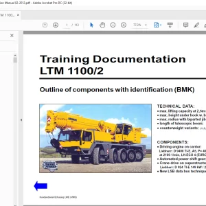 Liebherr LTM 1100-2 Mobile Crane Training Documentation Manual - PDF DOWNLOAD
