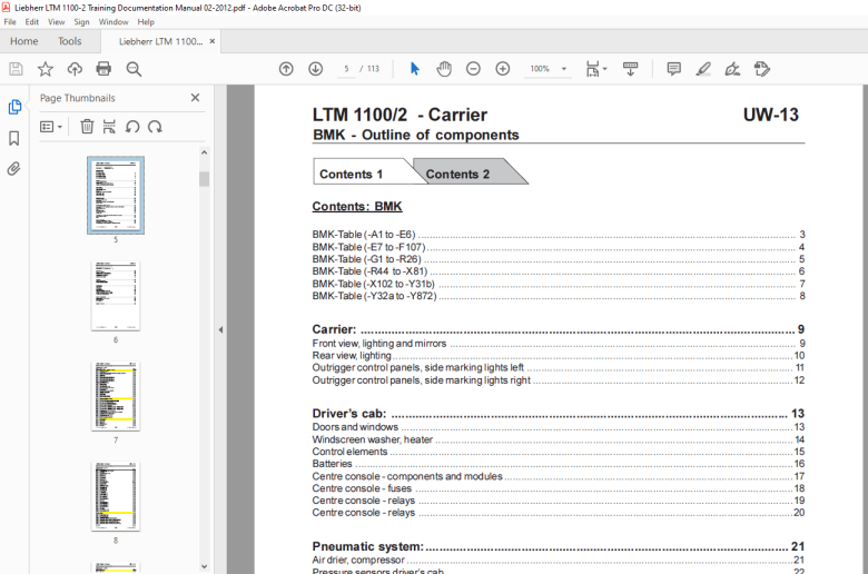 Liebherr LTM 1100-2 Mobile Crane Training Documentation Manual - PDF ...