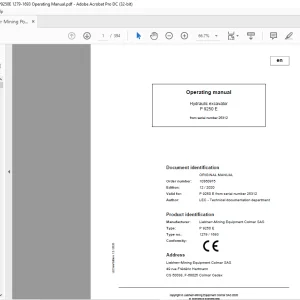 Liebherr P 9250 E 1279 1693 Hydraulic Excavator Operating Manual 25312 - PDF DOWNLOAD