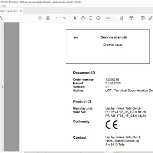 Liebherr PR 726-1793_05_G8.0 18370 PR 726-1793_4F_G8.0 18370 Crawler Dozer Service Manual - PDF DOWNLOAD