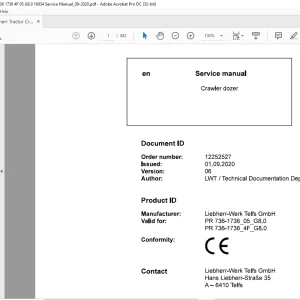Liebherr PR 736-1736_05_G8.0 PR 736-1736_4F_G8.0 Crawler Dozer Service Manual - PDF DOWNLOAD