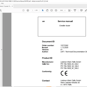 Liebherr PR 756-1808_05_G8.0 PR 756-1808_3A_G8.0 PR 756-1808_4F_G8.0 Crawler Dozer Service Manual - PDF DOWNLOAD