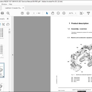 Liebherr R 9250 Hydraulic excavator Operating Manual 30616- PDF DOWNLOAD