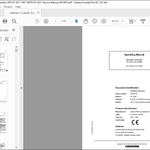 Liebherr R 9150- R 9150B Hydraulic excavator Operating Manual 38079 - PDF DOWNLOAD
