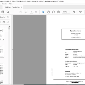 Liebherr R 9150B Hydraulic excavator Operating Manual 38148 - PDF DOWNLOAD