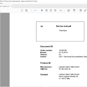 Liebherr RL 66 1633 3A Pipe Layer Service Manual - PDF DOWNLOAD