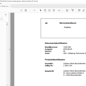 Liebherr Radlader L 538-1754 Servicehandbuch  - PDF DOWNLOAD (german)