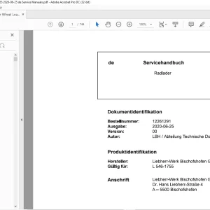 Liebherr Radlader L 546-1755 Servicehandbuch  - PDF DOWNLOAD (GERMAN)