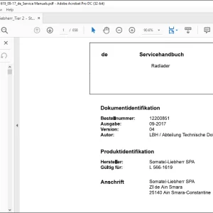 Liebherr Radlader L 566-1619 Servicehandbuch – PDF DOWNLOAD (German)