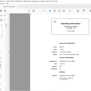 Liebherr Telescopic handler 435-10 Operator's manual - PDF DOWNLOAD