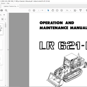 Liebherr Tractor LR 621-B Operation & Maintenance Manual - PDF DOWNLOAD